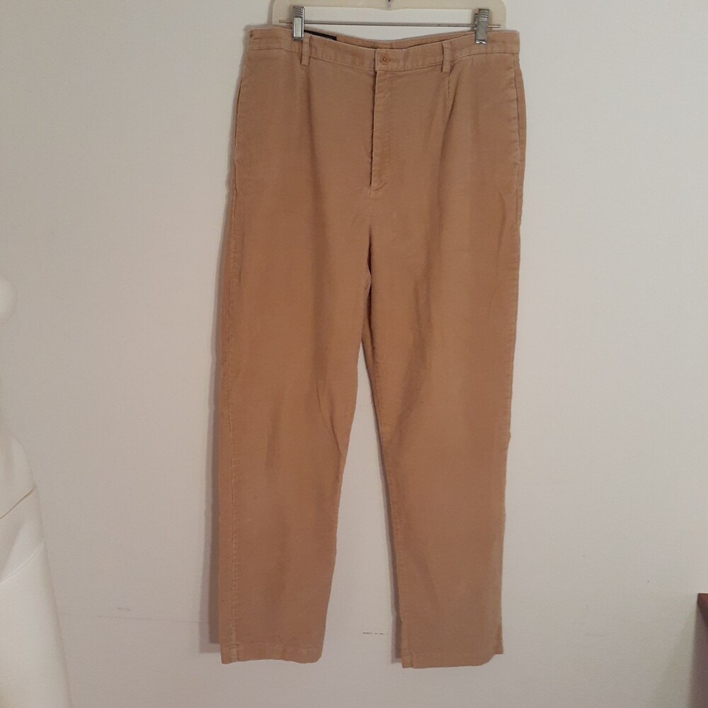 Lands End tan corduroy pants 16 x 31  casual winter cotton pants  vintage mom